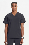 Men's Pewter Scrub Set - Top with Wine Pant - Includes Embroidered UMASS Vet Tech Logo & Name